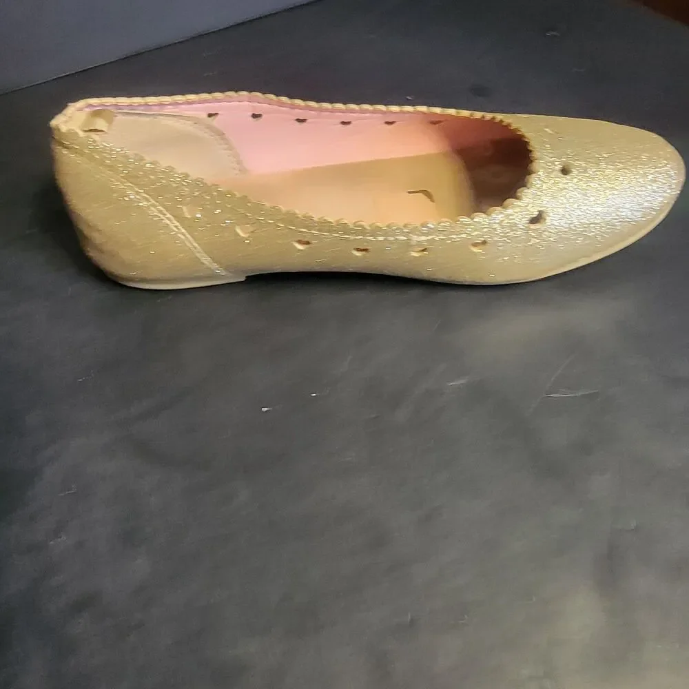 Carter's Girls Gold Glitter Ballet Flats Slip-On Synthetic Upper US 3M EU 34 lot